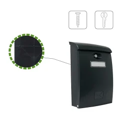 AMIG - Boîte aux lettres 7 - 345 x 240 x 105 mm - Plastique - Noir
