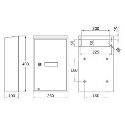 AMIG - Boîte aux lettres 5 - 400 x 250 x 100 mm - Acier - Blanc