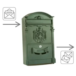 AMIG - Boîte aux lettres 4 - 400 x 240 x 80 mm - Aluminium - Vert