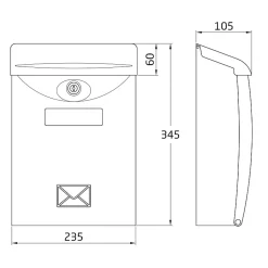 AMIG - Boîte aux lettres 7 - 345 x 240 x 105 mm - Plastique - Vert