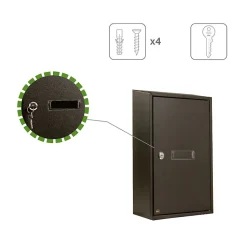 AMIG - Boîte aux lettres 5 - 400 x 250 x 100 mm - Acier - Noir