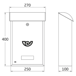 AMIG - Boîte aux lettres 2 - 400 x 250 x 100 mm - Acier - Blanc