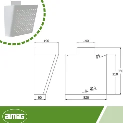 AMIG - Boîte publicité 77 - 320 x 360 x 190 mm - Acier - Blanc