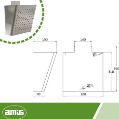 AMIG - Boîte publicité 77 - 320 x 360 x 190 mm - Acier inoxydable - Inoxydable