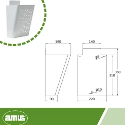 AMIG - Boîte publicité 77 - 220 x 360 x 190 mm - Acier - Blanc