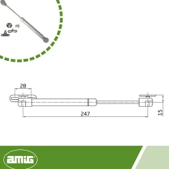 AMIG - Compas à gaz ouvert 95 - 8 kg - Gris