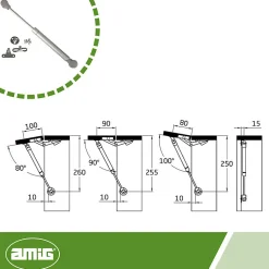 AMIG - Compas à gaz ouvert 95 - 8 kg - Gris