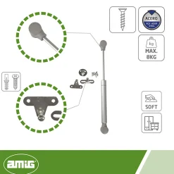 AMIG - Compas à gaz ouvert 95 - 8 kg - Gris