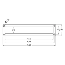 AMIG - Entrée de boîte aux lettres 2 - 342 x 73 mm - Acier - Noir