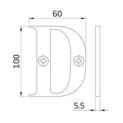 AMIG - Lettres laiton - 4'' - 100 mm - Laiton - Poli