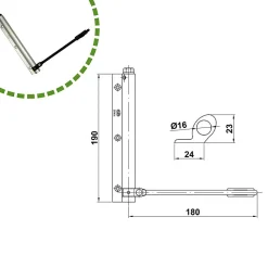 AMIG - Paumelle ressort 200 - 190 x 180 mm - Aluminium - Argent