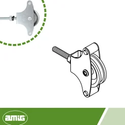 AMIG - Poulie métallique 3 - M6 x 40 mm - Acier - Zingué