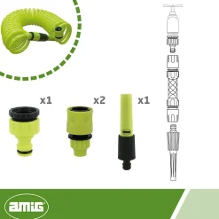 AMIG - Tuyau spirale R39 - 15 m - Caoutchouc EVA - Vert pistache