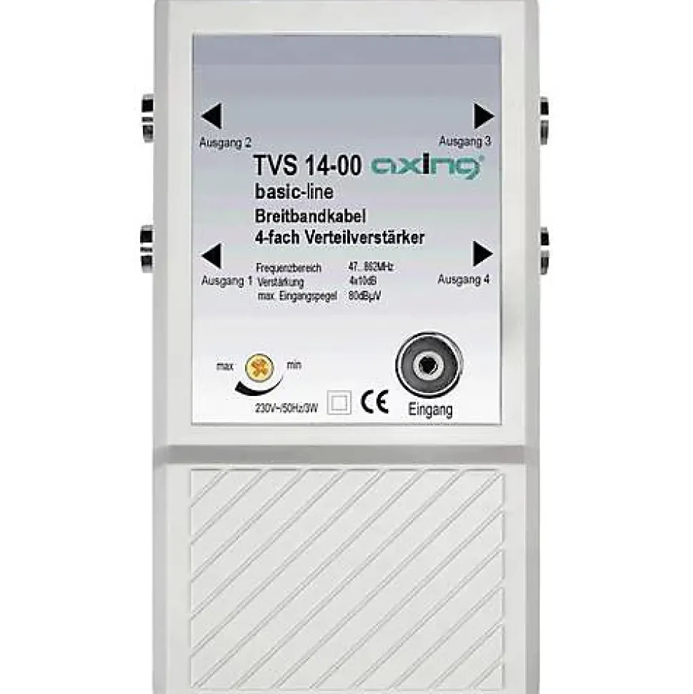 Amplificateur répartiteur Axing TVS 14 - 6 sorties, gain 4 x 10 dB, 47-862 MHz