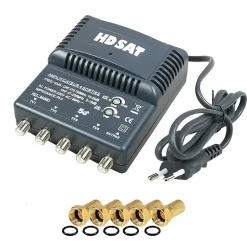 amplificateur TNT 4 sorties Gain 25dB + 5 Fiches F HDSAT
