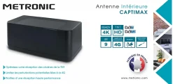 Antenne d'intérieur Captimax passive UHF - noire - METRONIC 416961