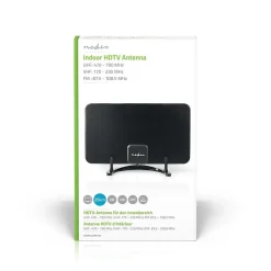 Antenne HDTV d'Intérieur 0 - 25 km Gain de 26 dB FMVHFUHF Noire NEDIS