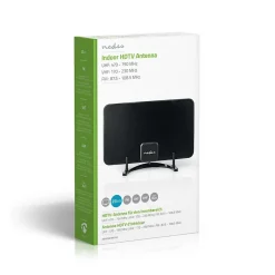 Antenne HDTV d'Intérieur 0 - 25 km Gain de 26 dB FMVHFUHF Noire NEDIS
