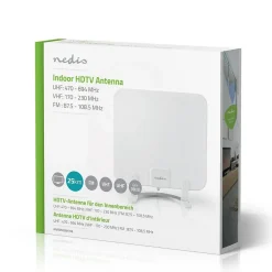 Antenne HDTV d'Intérieur 0 - 25 km Gain de 30 dB FMVHFUHF Blanche NEDIS