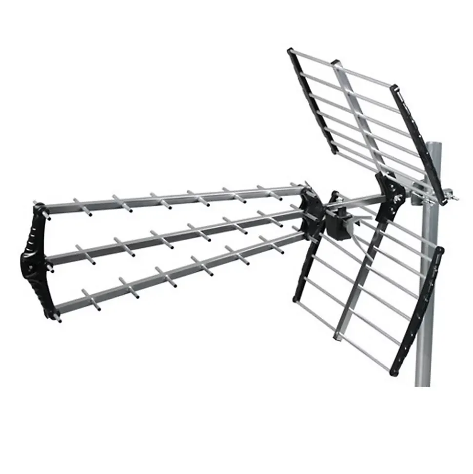 Antenne TNT Trinappe Gain 18dB + Amplificateur tnt 2 Sorties HDSAT