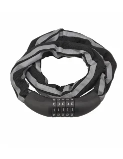 Antivol à combinaison Biker, 5 chiffres, chaîne acier, moto, 0.9m, noir - THIRARD