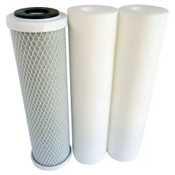 Aquawater - Kit de 3 cartouches pour Osmoseur, 2 filtrantes et 1 cartouche charbon actif