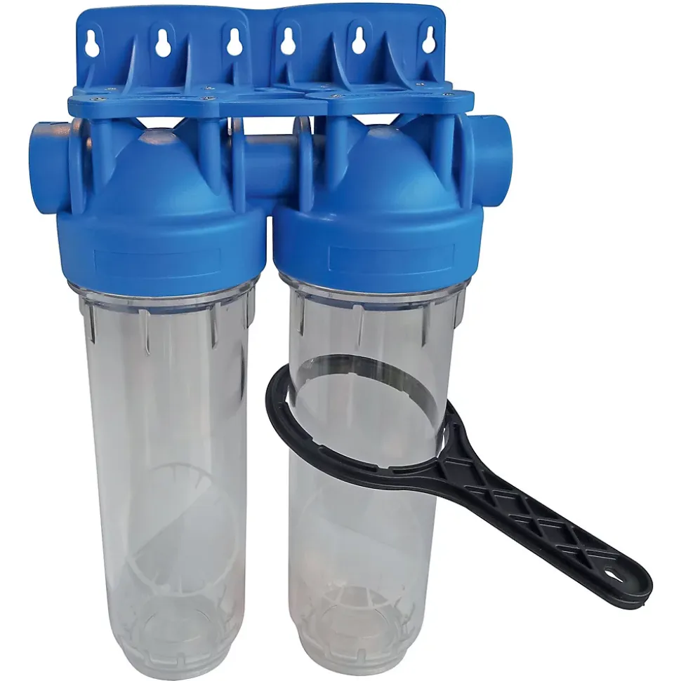 Aquawater - Station filtre double nu - Taille standard 10 - avec clé de déserrage
