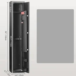 Armoire à 3 Fusils 4 Pistolets en Acier Coffre-Fort pour Armes à Feu 2 Façons de Verrouillage Mot de Passe et 2 Clés