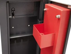 Armoire à 5 Fusils en Acier avec Coffre Intérieur Coffre-fort pour Armes à Feu