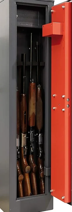 Armoire à 5 Fusils en Acier avec Coffre Intérieur Coffre-fort pour Armes à Feu