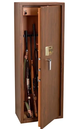 Armoire à fusils à code aspect bois TLE/10, capacité 10 fusils - TECHNOSAFE