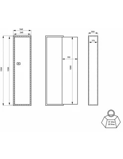 Armoire à fusils Durban, fermeture par clé, 2 pênes, capacité de 3 fusils - THIRARD