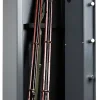 Armoire à fusils serrure électronique Smith & Locke – 5 armes avec coffre intérieur, acier gris – 120 L – l.35 x H.145 x P.30 cm