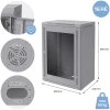 Armoire serveur 19" boîtier réseau murale gris en acier rack 16U 600x450x850 mm