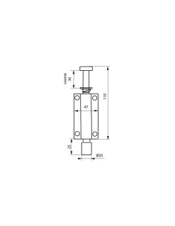 Arrêt de porte, 150mm, inox - THIRARD