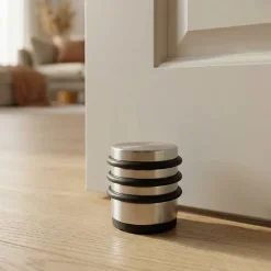 Arrêt de porte protection murale en inox Diall