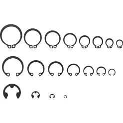 Assortiment de 1000 Circlips en acier carbone noir Diall