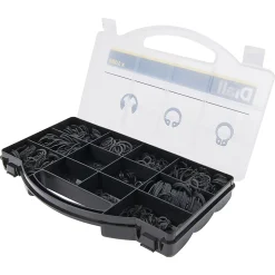 Assortiment de 1000 Circlips en acier carbone noir Diall