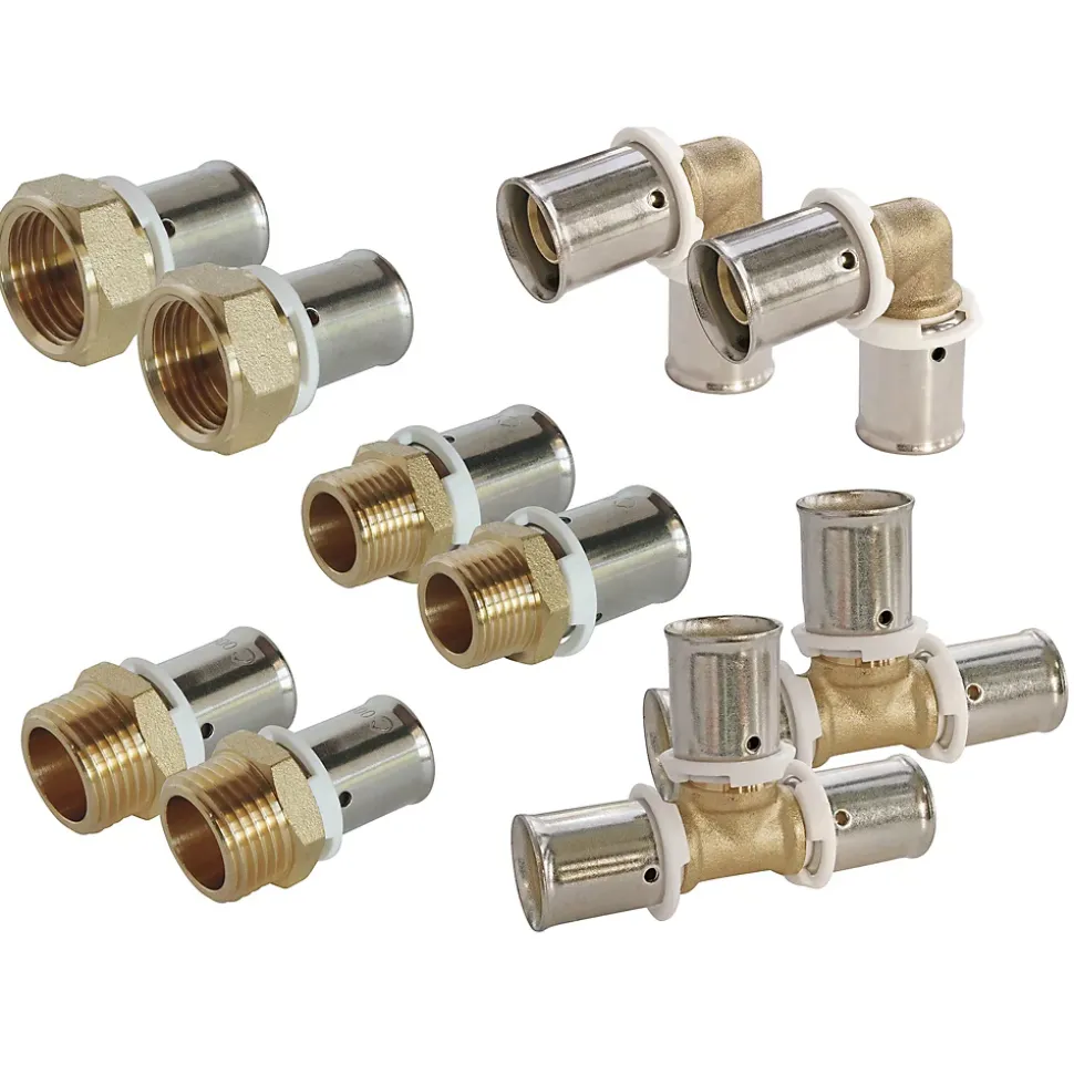 Assortiment raccord droit à sertir tube PER Ø16 mm Somatherm for you 10 pièces