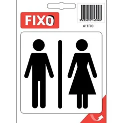 Autocollant 100 x 100 mm "Toilettes mixtes"