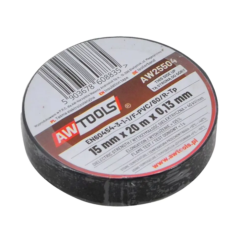 AW Tools - Ruban Noir (20 m x 15 mm)