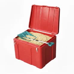 Bac à sable incendie/ à sel de déneigement 140l + pelle- lot de 16