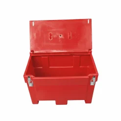 Bac à sable incendie/ à sel de déneigement 200l + grenouillères + cadenas