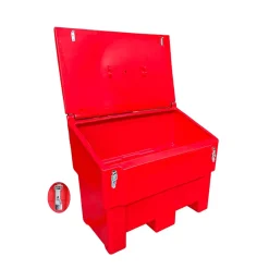 Bac à sable incendie/ à sel de déneigement 300l+ grenouillères + cadenas-lot de 6