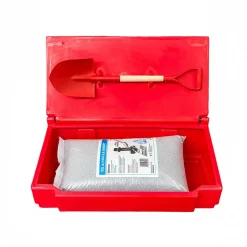 Bac à sable incendie/ à sel de déneigement 50l + pelle- lot de 10