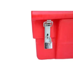Bac à sable incendie/ à sel de déneigement 100l + grenouillères + cadenas + pelle