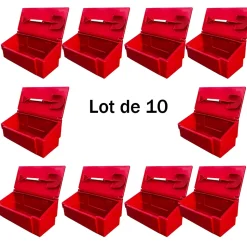 Bac à sable incendie/ à sel de déneigement 100l + pelle- lot de 10