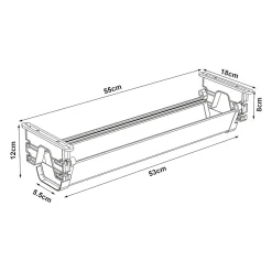 Bac de gestion de câbles Skegness plastique 55 x 18 x 12 cm blanc pro.tec