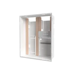 Bac d'encastrement pour GTL en acier blanc ATOLE - 2 Travées 13 modules - H. 660 mm