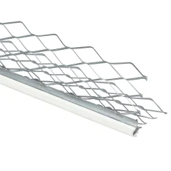 Baguette d’angle extérieur en acier galvanisé avec cordon PVC blanc 3 000 x 35 x 35 mm
